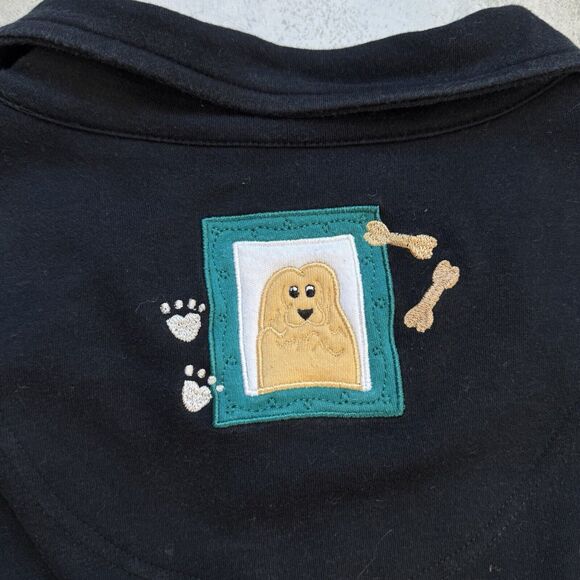 Bechamel Womens Sz XL Black Dog Breed Patches Jacket Full Zip Dog Lover - Picture 5 of 7